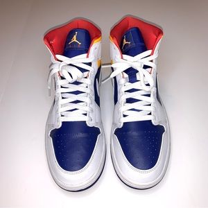 Air Jordan 1 Mid Royal Blue Laser Orange